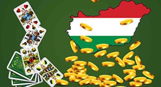 Kaszinó kártyák és Magyarország térképe
