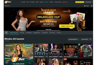 1Bet KASZINÓ ÉLŐ KASZINÓ Minden élő kaszinó élményt biztosít.