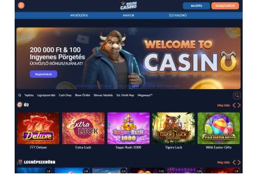A Bison Casino főoldalának képernyőképe