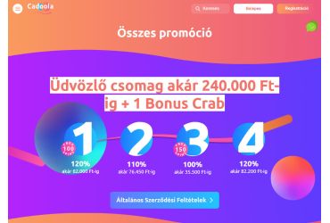 Cadoola kaszinó akciók listája