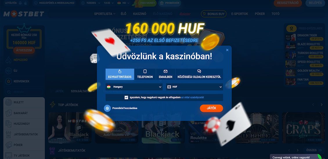 Pillanatkép a Mostbet Casino regisztrációs folyamatáról 2. lépés