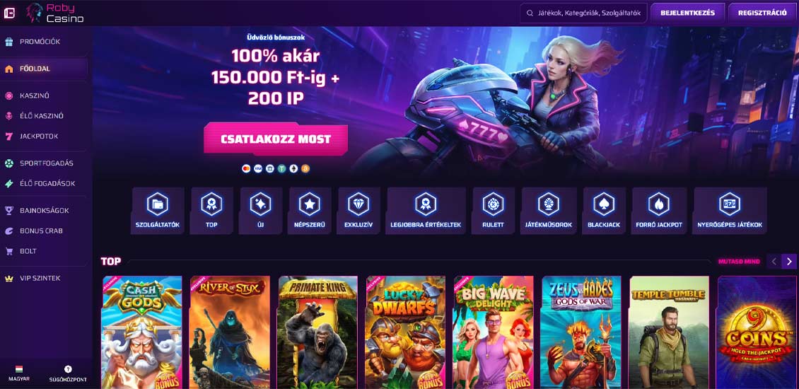 Fooldal a Roby Casino