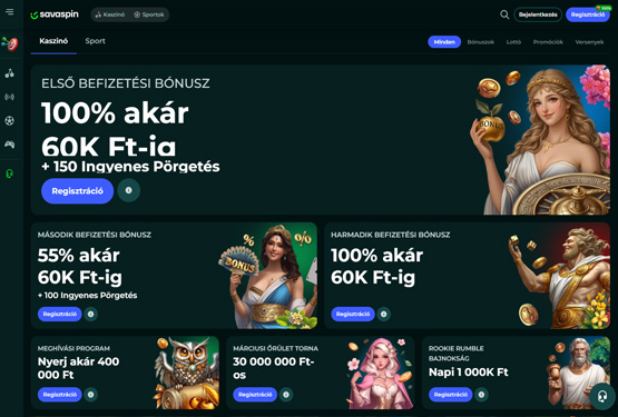 Savaspin Kaszinó bónuszokat